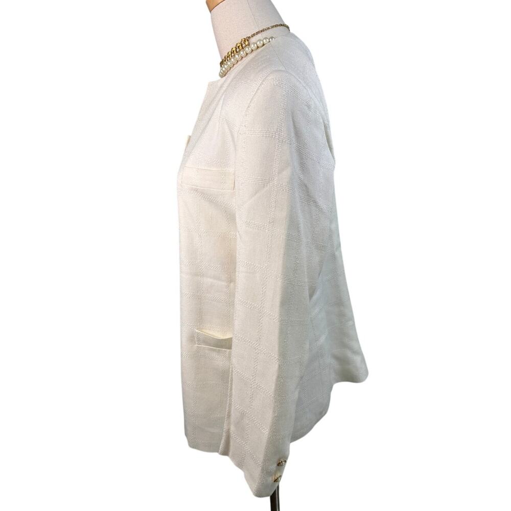 Vintage Charter Club Ivory Pearl Button Longline Blazer Petite size 10/M - Picture 5 of 11
